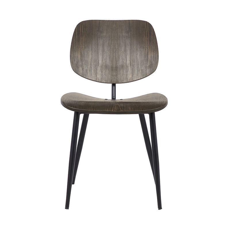 Miki Mid-Century Black and Walnut Wood Dining Accent Chairs (Set of 2) - Furniture City (CA)l