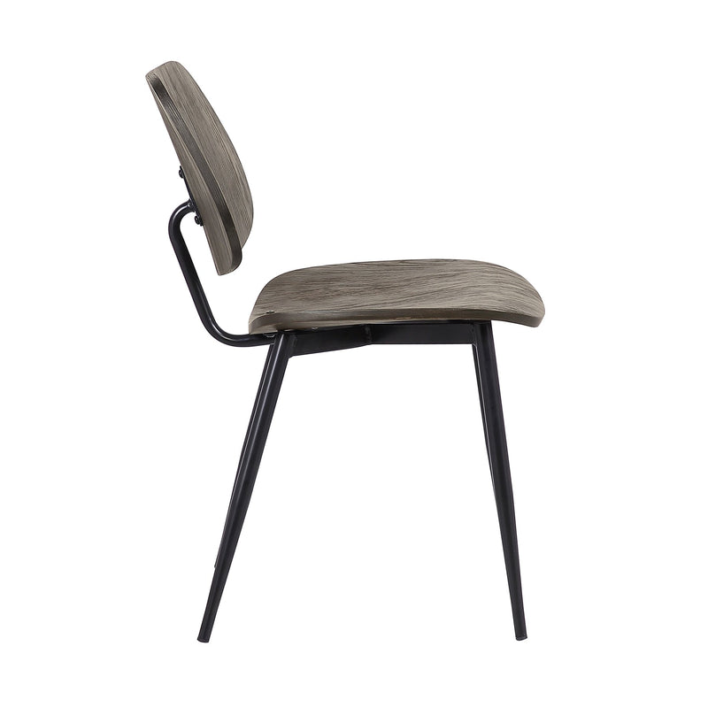 Miki Mid-Century Black and Walnut Wood Dining Accent Chairs (Set of 2) - Furniture City (CA)l