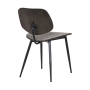 Miki Mid-Century Black and Walnut Wood Dining Accent Chairs (Set of 2) - Furniture City (CA)l