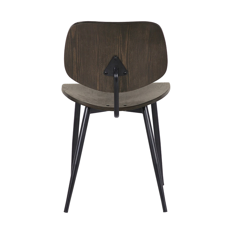 Miki Mid-Century Black and Walnut Wood Dining Accent Chairs (Set of 2) - Furniture City (CA)l