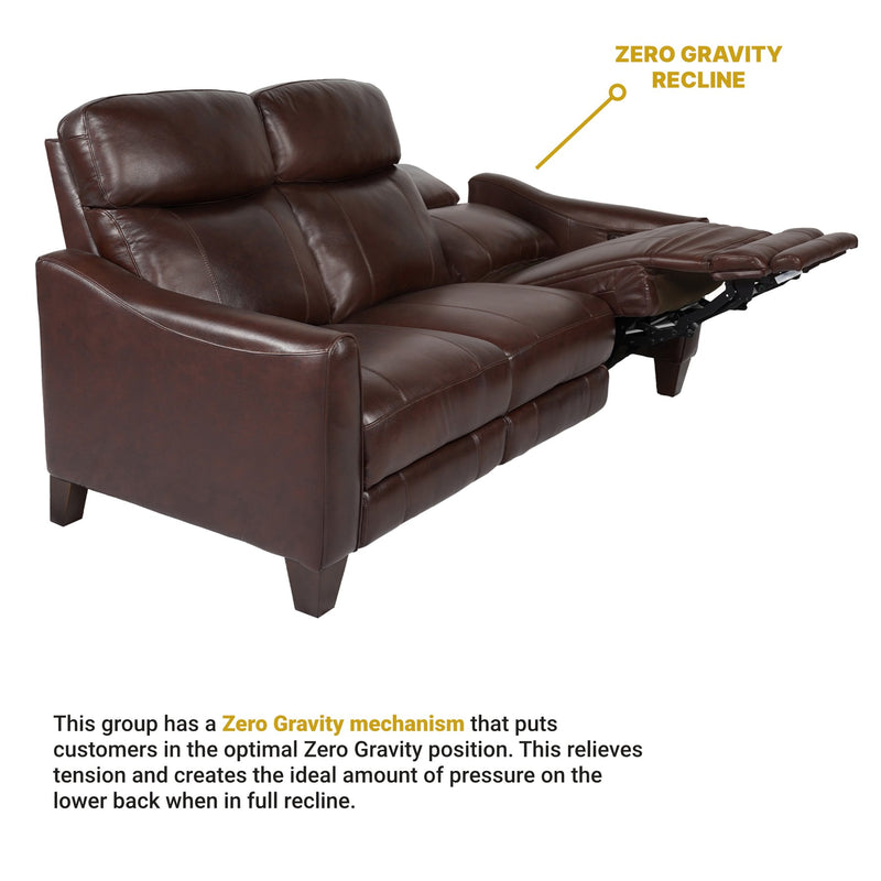 Milos 83" Zero Gravity Power Reclining Sofa in Chocolate Leather - Furniture City (CA)l
