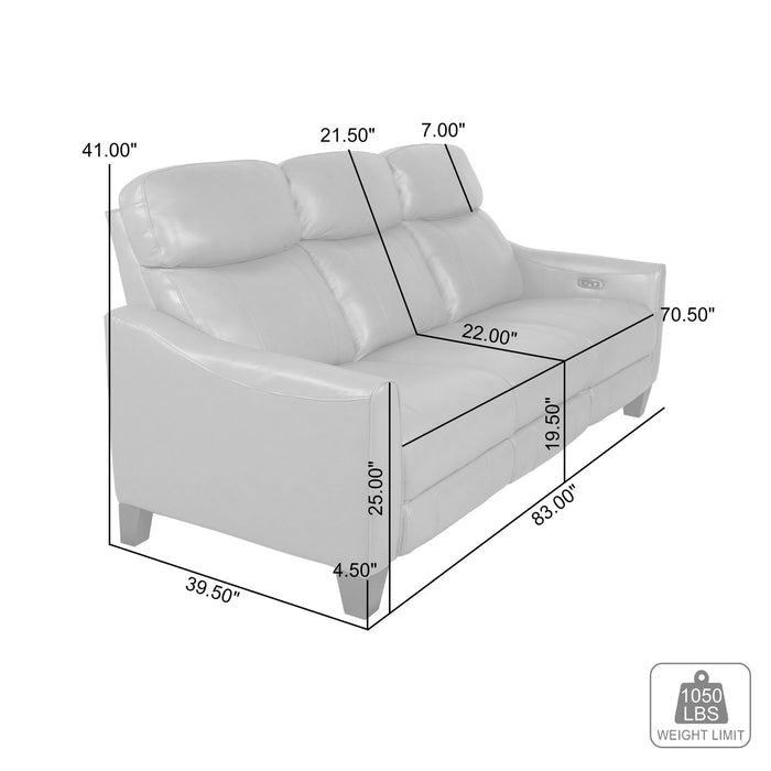 Milos 83" Zero Gravity Power Reclining Sofa in Chocolate Leather