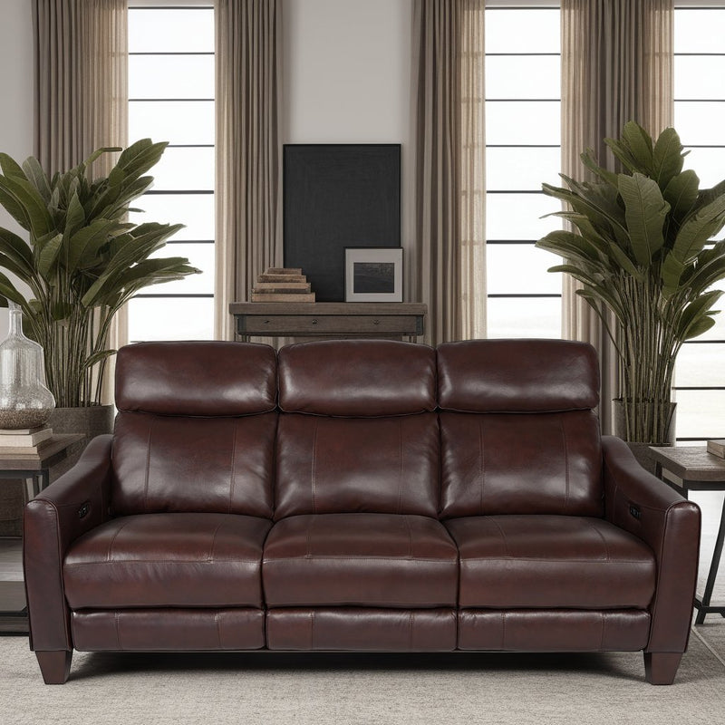Milos 83" Zero Gravity Power Reclining Sofa in Chocolate Leather - Furniture City (CA)l