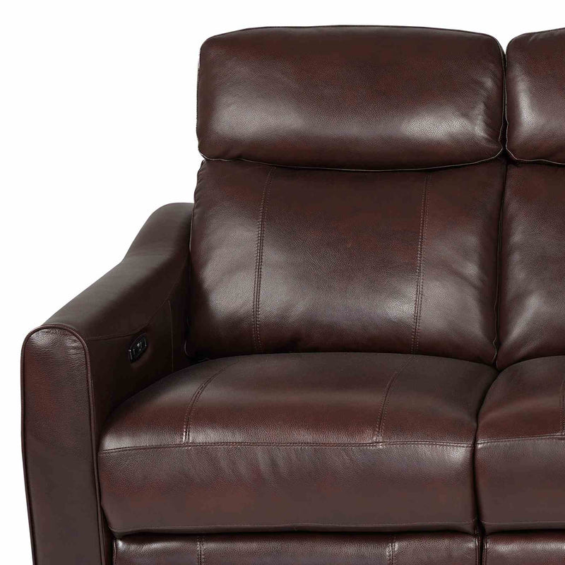 Milos 83" Zero Gravity Power Reclining Sofa in Chocolate Leather - Furniture City (CA)l