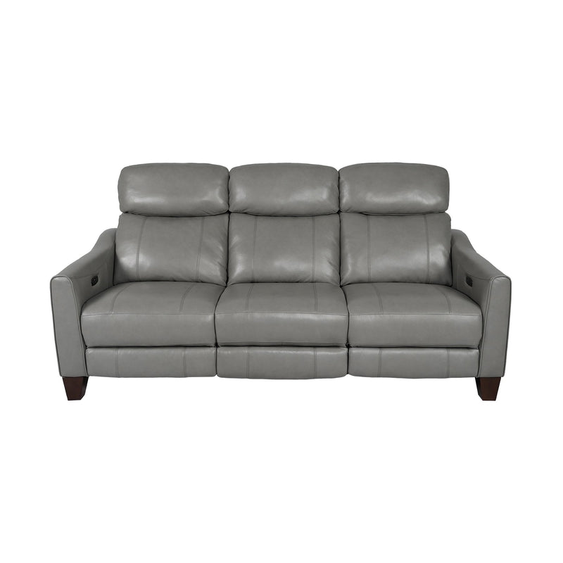Milos 83" Zero Gravity Power Reclining Sofa in Light Gray Leather - Furniture City (CA)l