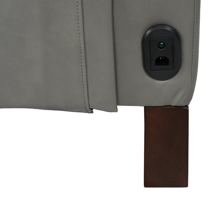 Milos 83" Zero Gravity Power Reclining Sofa in Light Gray Leather