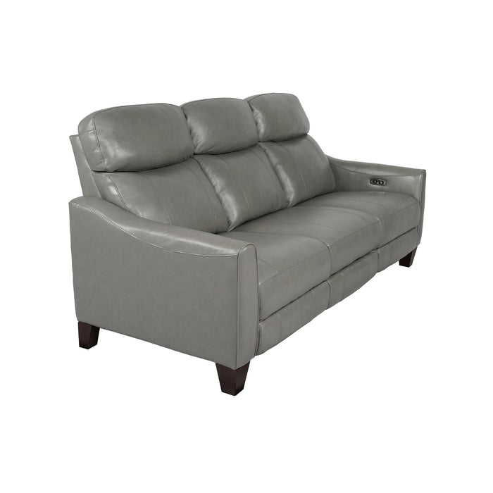 Milos 83" Zero Gravity Power Reclining Sofa in Light Gray Leather