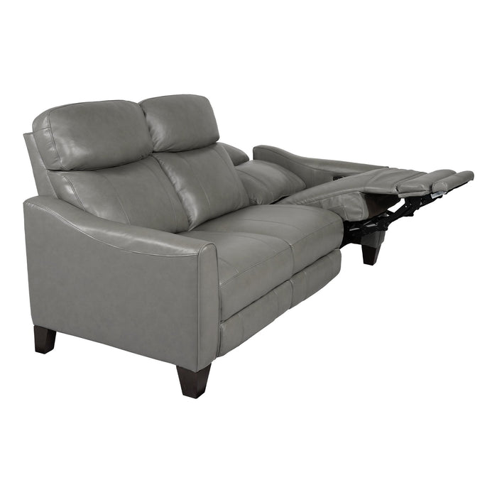 Milos 83" Zero Gravity Power Reclining Sofa in Light Gray Leather