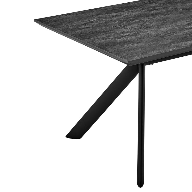 Margot Dark Gray Rectangular Dining Table with Black Finish - Furniture City (CA)l