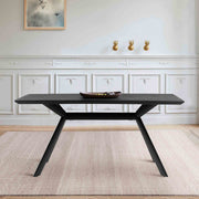 Margot Dark Gray Rectangular Dining Table with Black Finish - Furniture City (CA)l