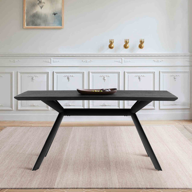 Margot Dark Gray Rectangular Dining Table with Black Finish - Furniture City (CA)l