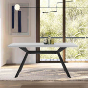 Margot Light Gray Rectangular Dining Table with Black Finish - Furniture City (CA)l