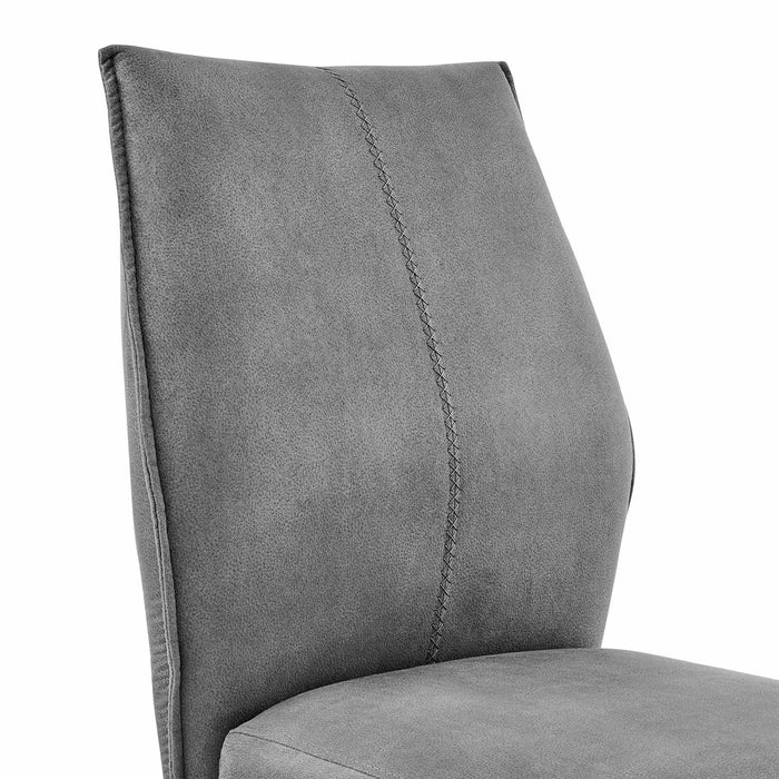 Monarch Swivel Dining Room Accent Chair in Charcoal Fabric and Black Finish - Set of 2