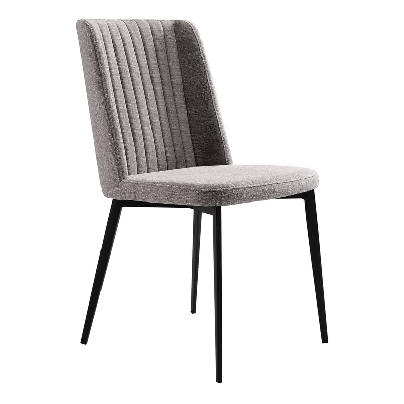 Maine Contemporary Dining Chair in Matte Black Finish and Gray Fabric - Set of 2 - Furniture City (CA)l