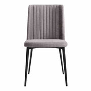 Maine Contemporary Dining Chair in Matte Black Finish and Gray Fabric - Set of 2 - Furniture City (CA)l