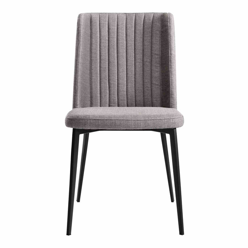 Maine Contemporary Dining Chair in Matte Black Finish and Gray Fabric - Set of 2 - Furniture City (CA)l