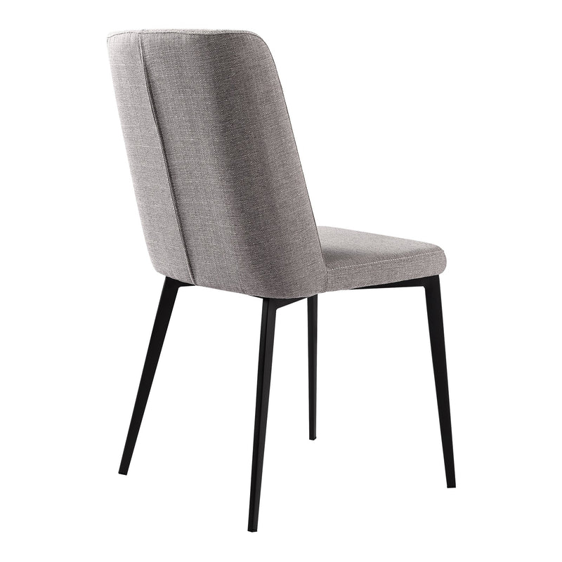 Maine Contemporary Dining Chair in Matte Black Finish and Gray Fabric - Set of 2 - Furniture City (CA)l
