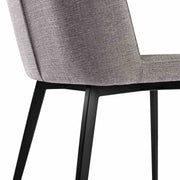 Maine Contemporary Dining Chair in Matte Black Finish and Gray Fabric - Set of 2 - Furniture City (CA)l