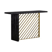 Monaco Black Wood Console Table with Antique Brass Accent - Furniture City (CA)l