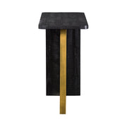 Monaco Black Wood Console Table with Antique Brass Accent - Furniture City (CA)l