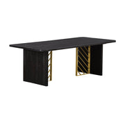 Monaco Black Wood Coffee Table with Antique Brass Accent - Furniture City (CA)l