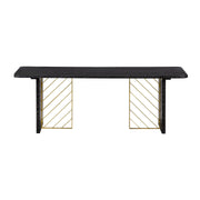 Monaco Black Wood Coffee Table with Antique Brass Accent - Furniture City (CA)l
