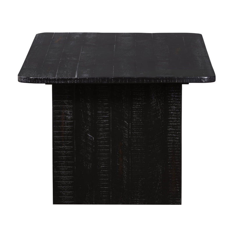 Monaco Black Wood Coffee Table with Antique Brass Accent - Furniture City (CA)l