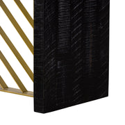 Monaco Black Wood Dining Table with Antique Brass Accent - Furniture City (CA)l