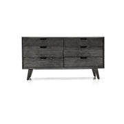 Mohave Mid-Century Tundra Gray Acacia 6 Drawer Dresser - Furniture City (CA)l