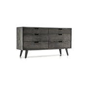 Mohave Mid-Century Tundra Gray Acacia 6 Drawer Dresser - Furniture City (CA)l