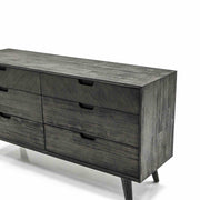 Mohave Mid-Century Tundra Gray Acacia 6 Drawer Dresser - Furniture City (CA)l