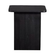 Monaco Black Wood Side Table with Antique Brass Accent - Furniture City (CA)l
