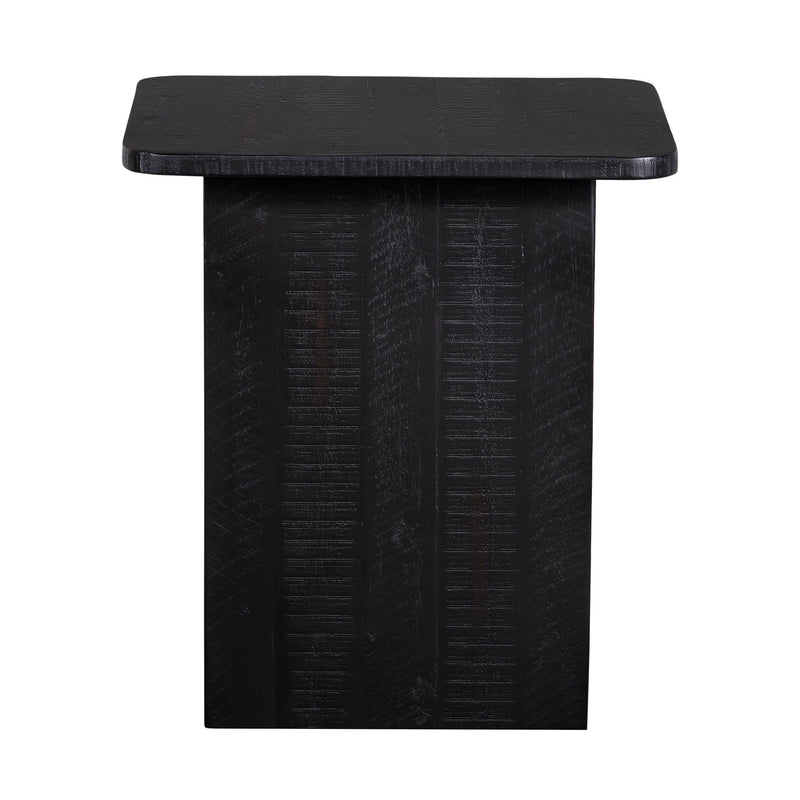 Monaco Black Wood Side Table with Antique Brass Accent - Furniture City (CA)l
