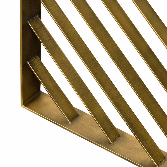 Monaco Black Wood Side Table with Antique Brass Accent