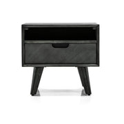 Mohave Mid-Century Tundra Gray Acacia Single Drawer Night Stand - Furniture City (CA)l