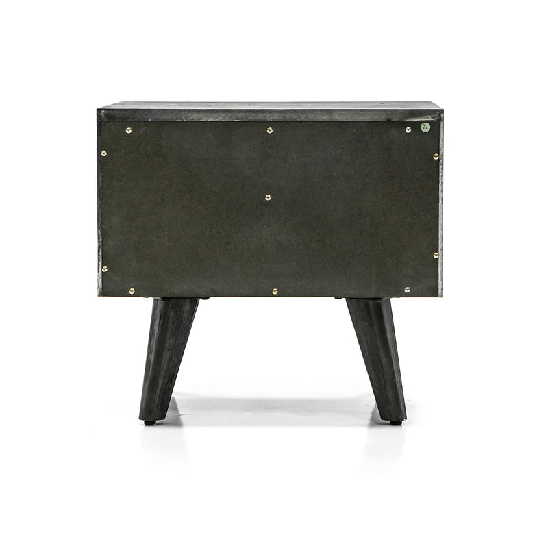 Mohave Mid-Century Tundra Gray Acacia Single Drawer Night Stand - Furniture City (CA)l