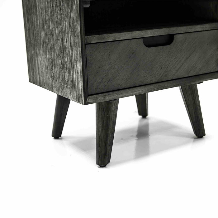 Mohave Mid-Century Tundra Gray Acacia Single Drawer Night Stand