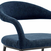 Morgan Upholstered Dining Chair with Matte Black Iron and Blue Fabric - Set of 2 - Furniture City (CA)l