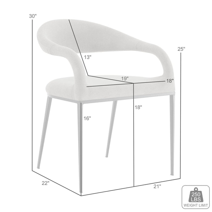 Morgan Upholstered Dining Chair with Matte Black Iron and Charcoal Fabric - Set of 2