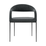 Morgan Upholstered Dining Chair with Matte Black Iron and Charcoal Fabric - Set of 2 - Furniture City (CA)l
