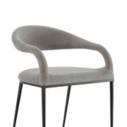 Morgan Upholstered Dining Chair with Matte Black Iron and Light Gray Fabric - Set of 2 - Furniture City (CA)l
