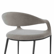 Morgan Upholstered Dining Chair with Matte Black Iron and Light Gray Fabric - Set of 2 - Furniture City (CA)l