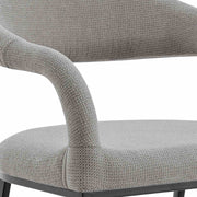 Morgan Upholstered Dining Chair with Matte Black Iron and Light Gray Fabric - Set of 2 - Furniture City (CA)l