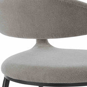 Morgan Upholstered Dining Chair with Matte Black Iron and Light Gray Fabric - Set of 2 - Furniture City (CA)l
