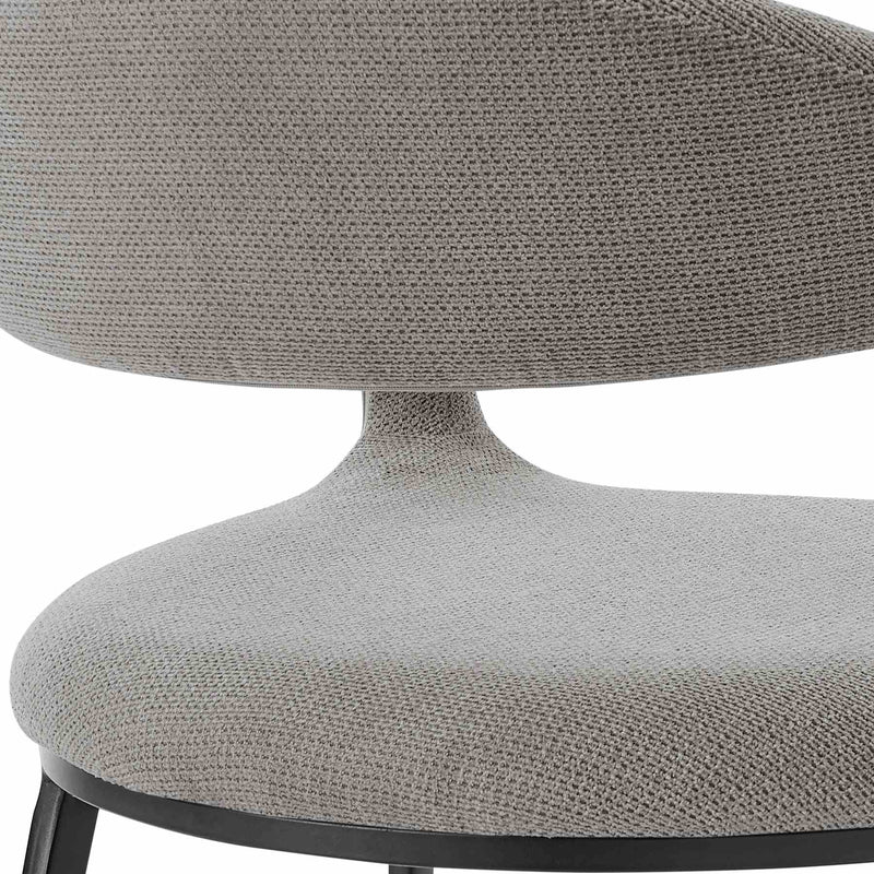 Morgan Upholstered Dining Chair with Matte Black Iron and Light Gray Fabric - Set of 2 - Furniture City (CA)l