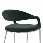 Morgan Upholstered Dining Chair with Brushed Stainless Steel and Charcoal Fabric - Set of 2 - Furniture City (CA)l