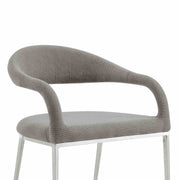 Morgan Upholstered Dining Chair with Brushed Stainless Steel and Light Gray Fabric - Set of 2 - Furniture City (CA)l