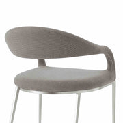 Morgan Upholstered Dining Chair with Brushed Stainless Steel and Light Gray Fabric - Set of 2 - Furniture City (CA)l