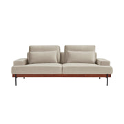 Monet 86" Mid-Century Modern Beige Velvet Sofa - Furniture City (CA)l