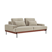 Monet 86" Mid-Century Modern Beige Velvet Sofa - Furniture City (CA)l